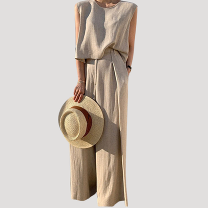 Women’s Chic Sleeveless Top & Trousers Set