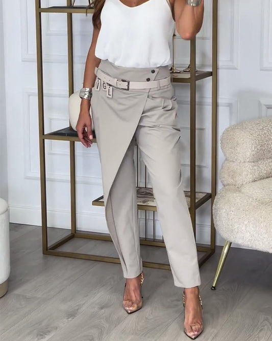 Sybille - Patchwork Trousers with Belt