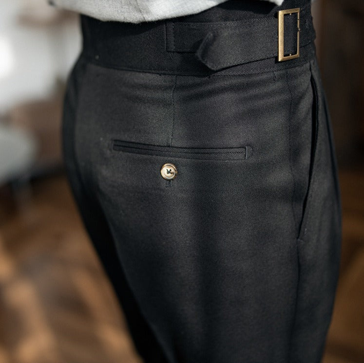 Gurkha Pleated Straight Trousers Cipressa