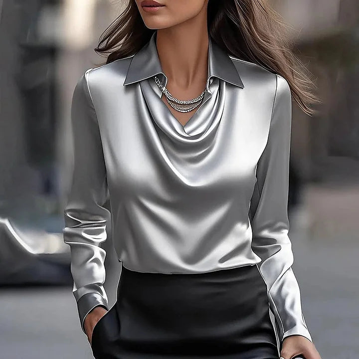 Tatiana | Elegant Soft Satin Blouse