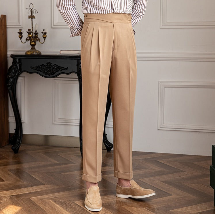 Moneglia Straight Cut Pleated Trousers