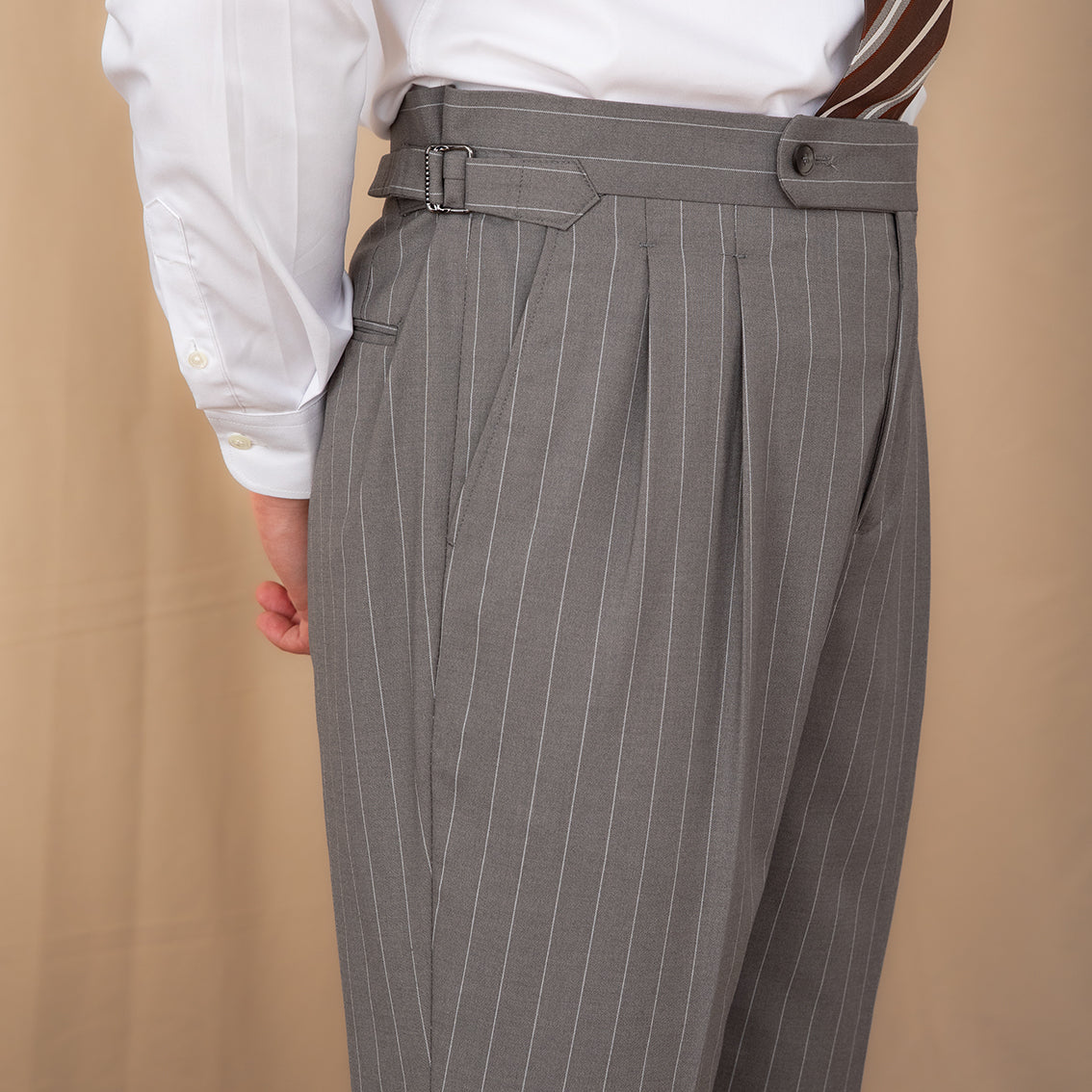 Mayfair Pinstripe Trousers with Double Pleat