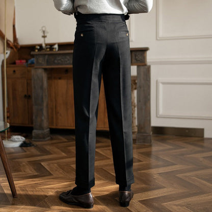 Gurkha Pleated Straight Trousers Cipressa