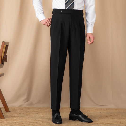 Straight Trousers with Single Pleats Perugia Ufficio