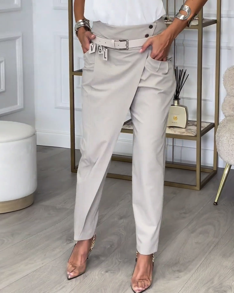 Sybille - Patchwork Trousers with Belt