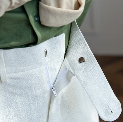 Double Pleat Airy Seersucker Trousers Positano