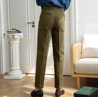 Straight Cotton Canvas Trousers Antibes