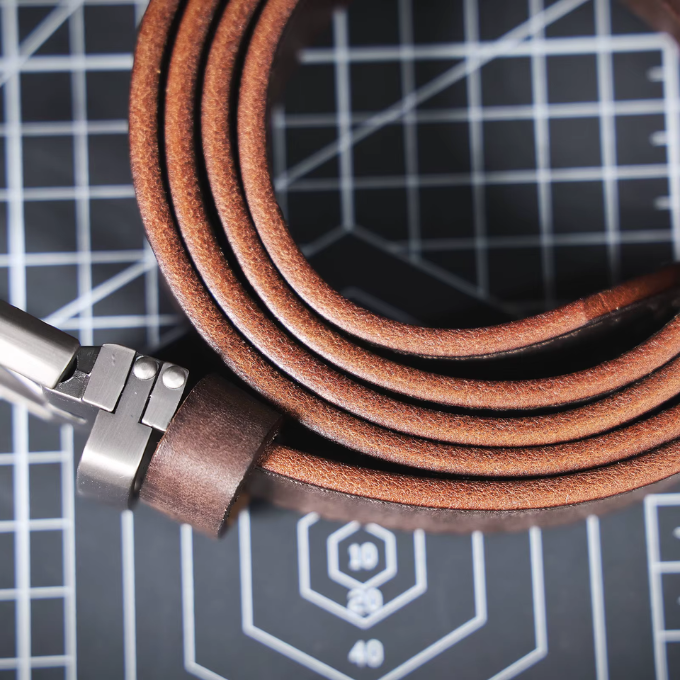 The Full Grain Leather Buckhorn Belt