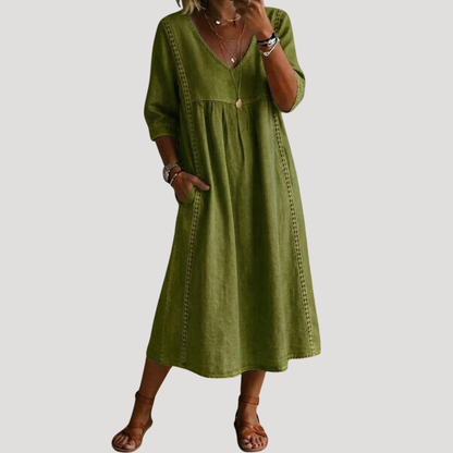 Women’s Flowy Casual Midi Denim Dress