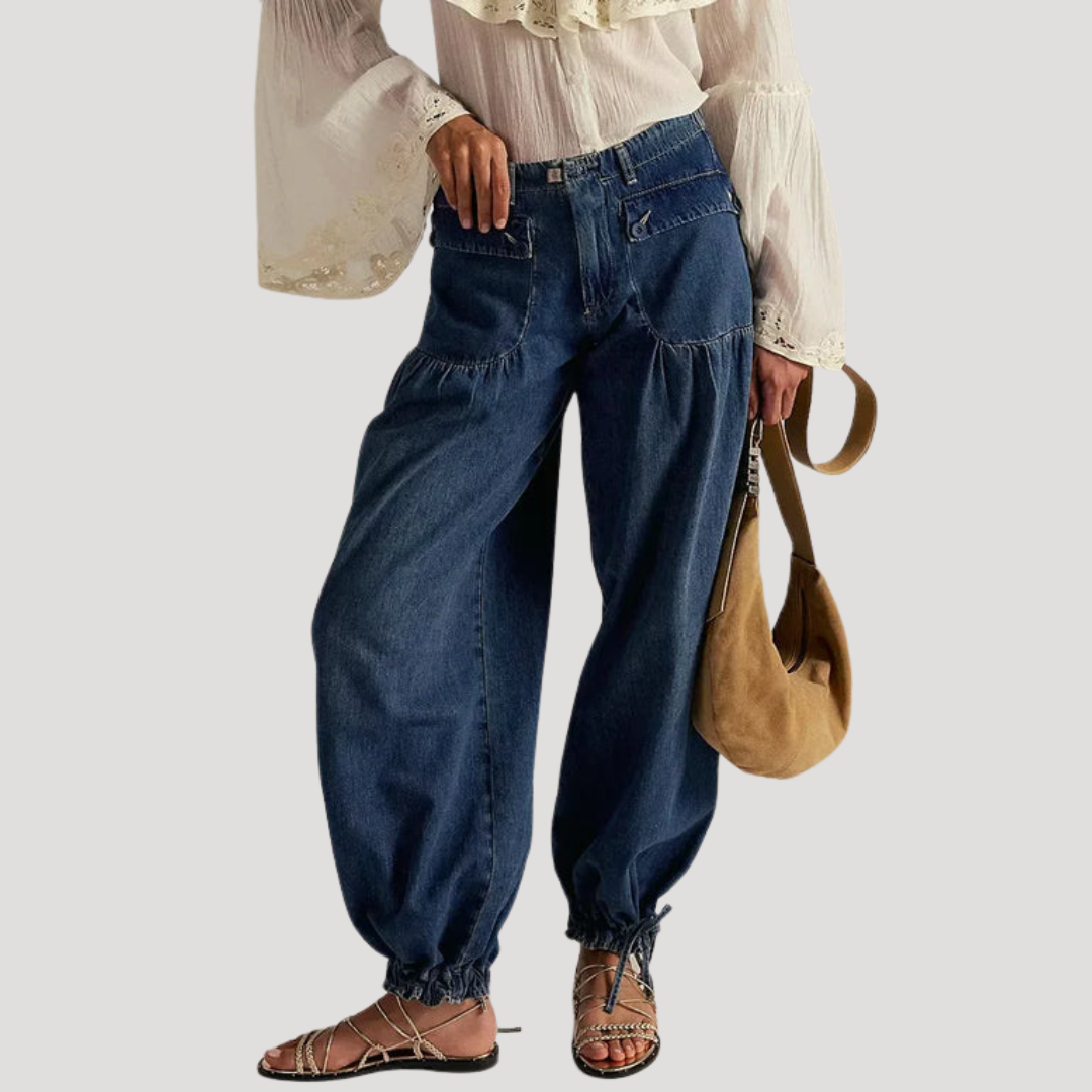 Women’s Baggy Tapered Cuffed Jeans