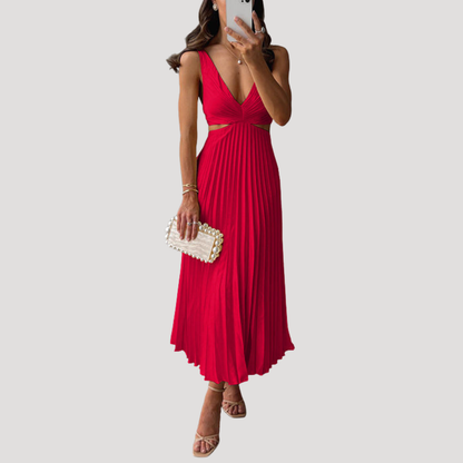 Pleated Midi Summer Party Dress