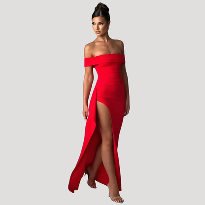 Elegant Off Shoulder Maxi Dress for Evening Events