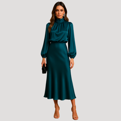 Women’s Elegant Occasion Long Sleeve Midi Dress