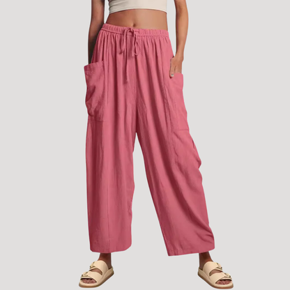 Women’s Easy Wear Wide Leg Drawstring Trousers