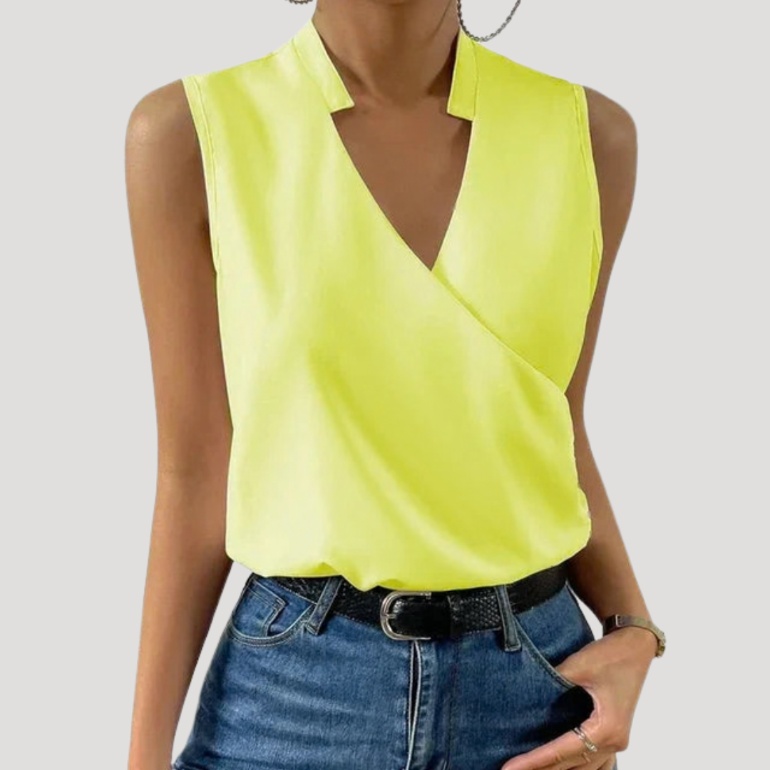 Women's Chic Wrap-Front Sleeveless Blouse