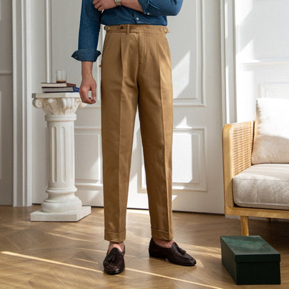 Straight Cotton Canvas Trousers Antibes