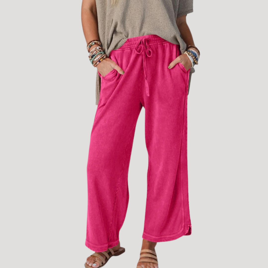 Women’s Relaxed Drawstring Wide-Leg Trousers