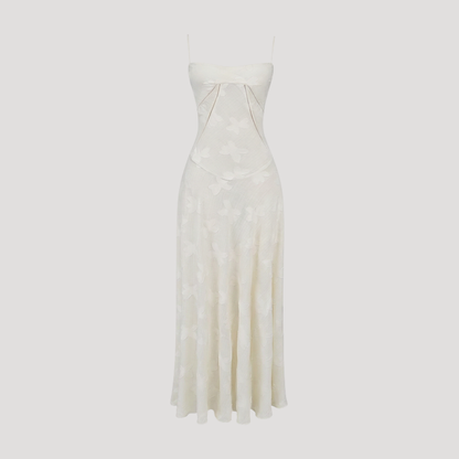 Lace Maxi Dress – Spaghetti Strap Fitted Design – Evening Wear