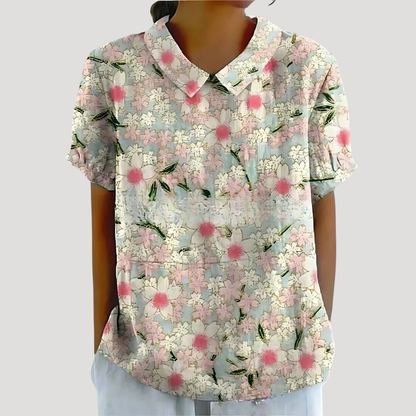 Women's  Elegant Floral Collar Blouse