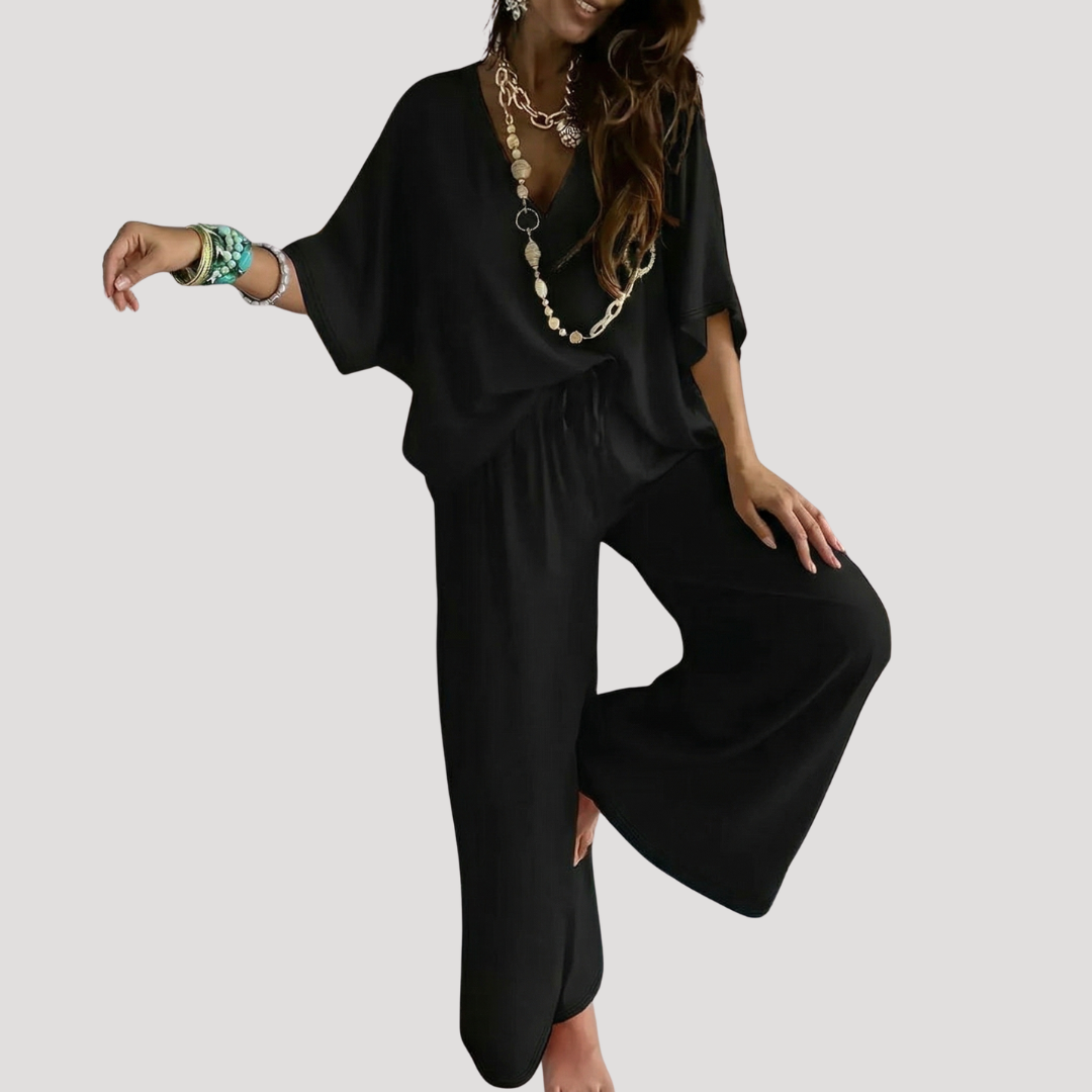 Women’s Summer Comfort Wide Leg Co Ord Trouser Set