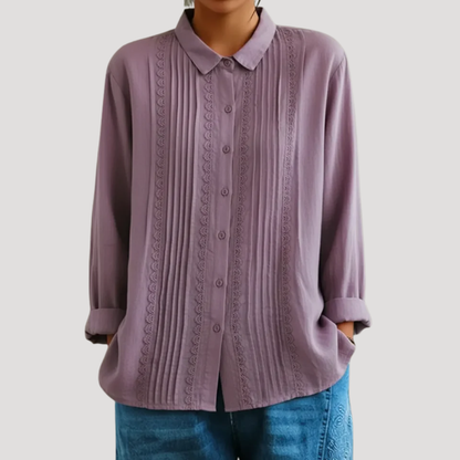 Women’s Elegant Cotton Linen Lace Blouse