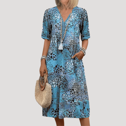 Floral Midi Beach Dress with Relaxed Summer Fit