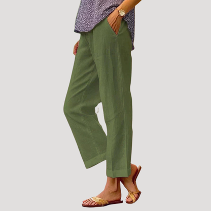 Women Linen Wide-Leg Summer Trousers