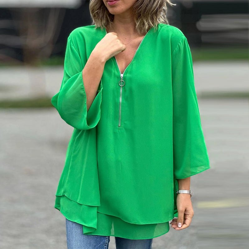 Lorelai | Chiffon Blouse with Zip Fastening