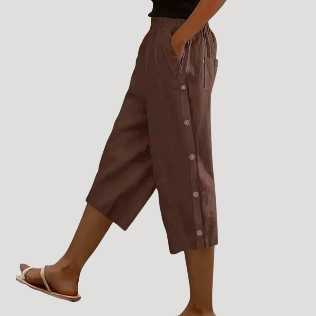 Women’s Casual Cropped Wide Leg Trousers