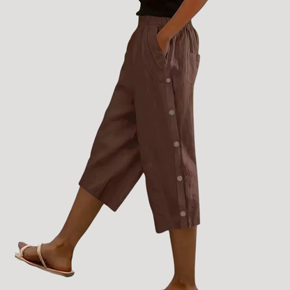 Women’s Casual Cropped Wide Leg Trousers