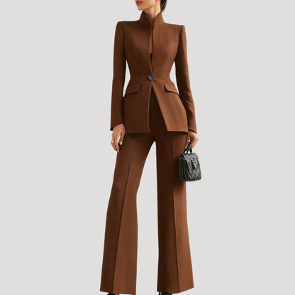 Women’s Elegant Blazer Trouser Suit Two-Piece Set