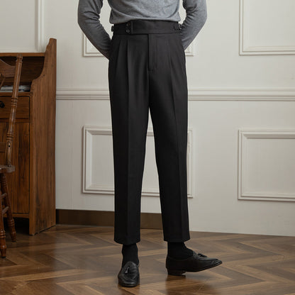 Tuscany Chevron Pattern Wool Blend Trousers