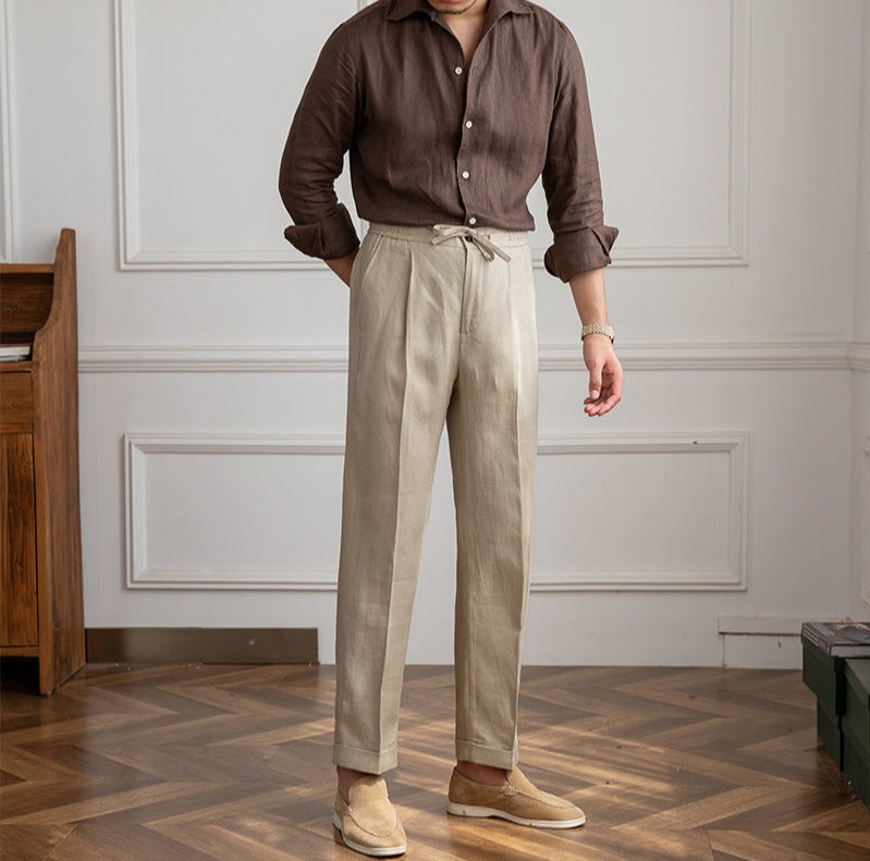 Ibiza Linen Trousers with Drawstring