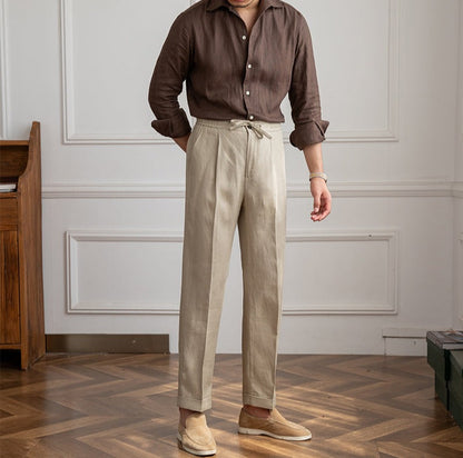 Ibiza Linen Trousers with Drawstring