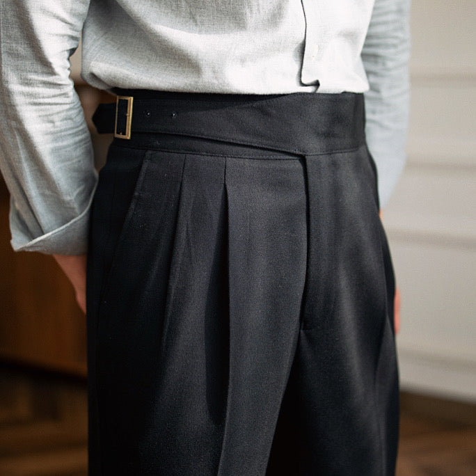 Gurkha Pleated Straight Trousers Cipressa