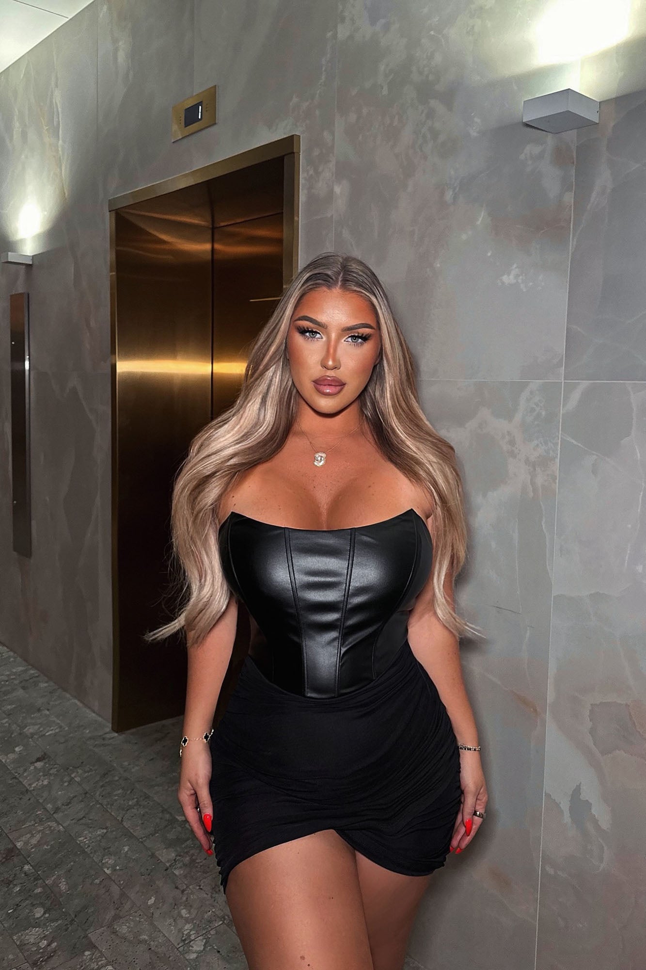 Mila Mini Corset Dress - Black
