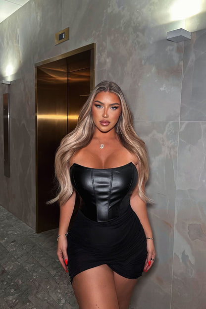 Mila Mini Corset Dress - Black