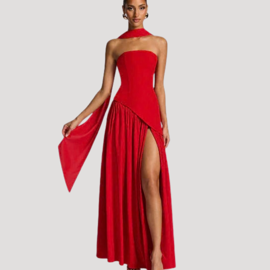 Elegant Strapless Pleated Maxi Dress for Prom and Evening Events