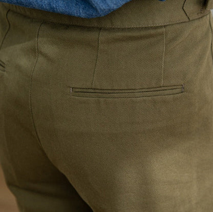 Straight Cotton Canvas Trousers Antibes