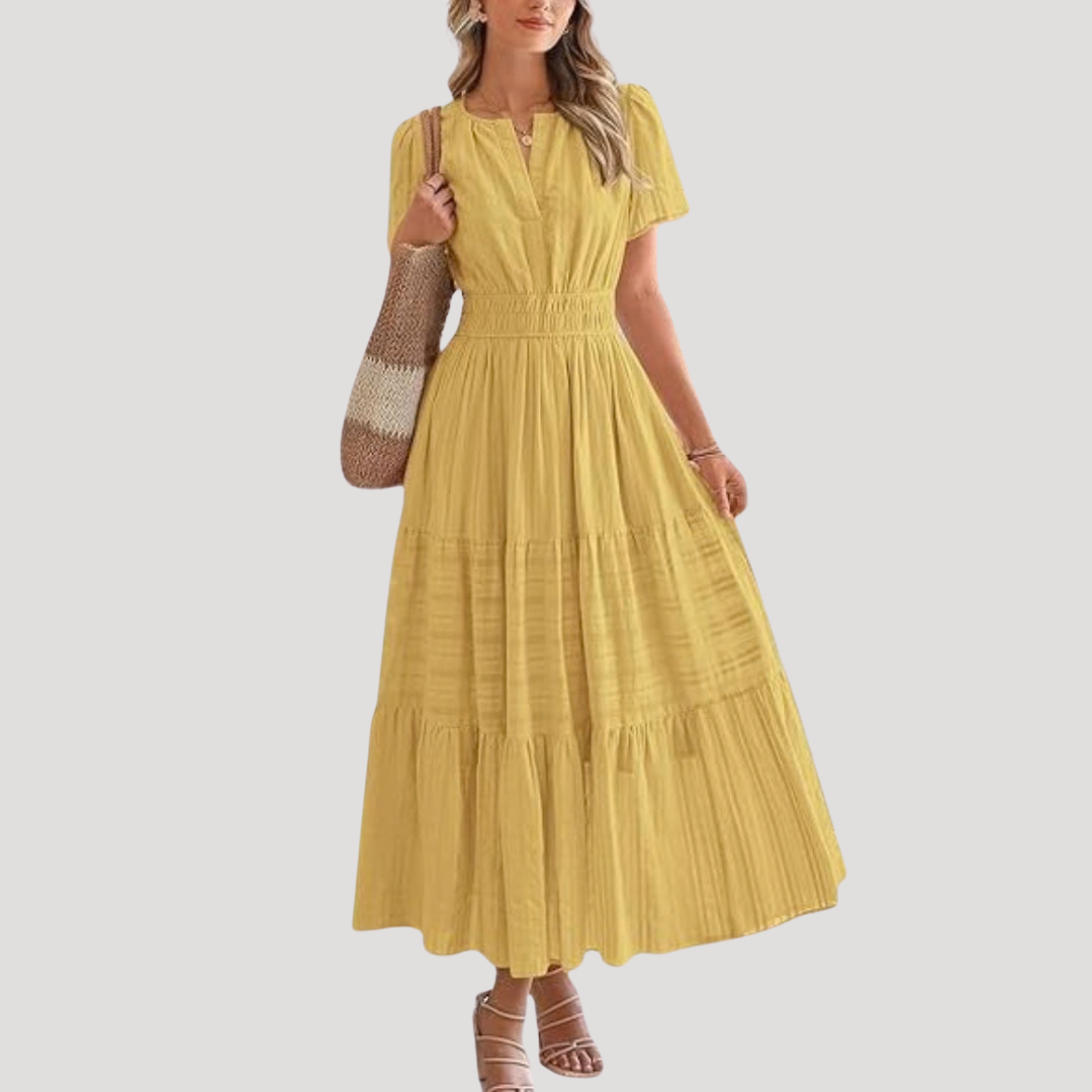Timeless Tiered Maxi Dress with Short Sleeves