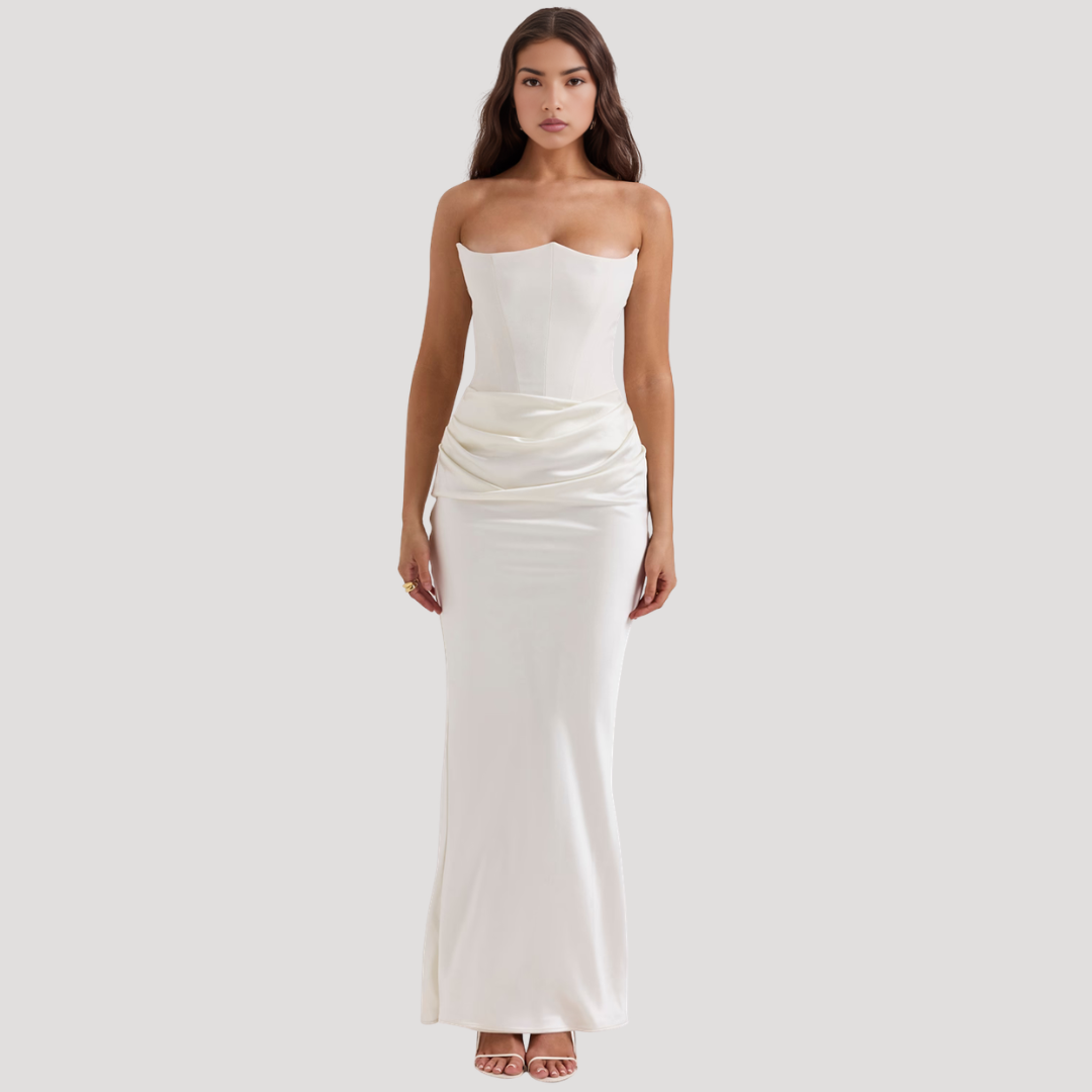 Women’s Elegant Strapless Evening Maxi Dress