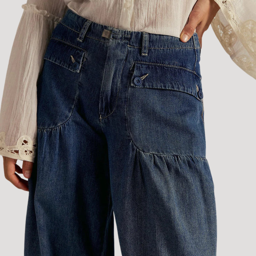 Women’s Baggy Tapered Cuffed Jeans