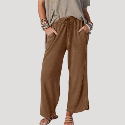 Women’s Relaxed Drawstring Wide-Leg Trousers