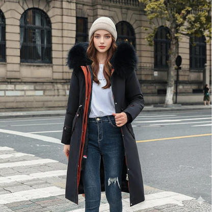 Fionna – Women's Winter Jacket with Hood and Soft Faux Fur Collar