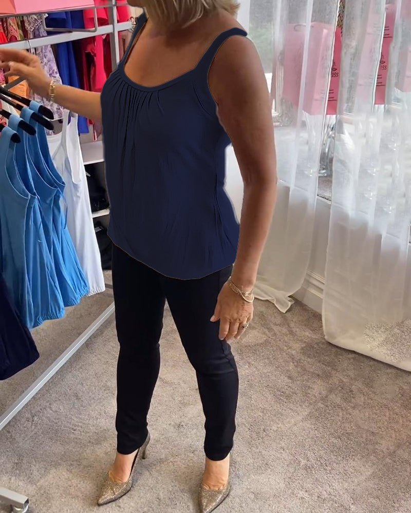 Vangie | Elegant Pleated Top