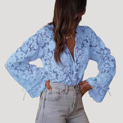 Women’s Elegant Lace Long Sleeve Blouse