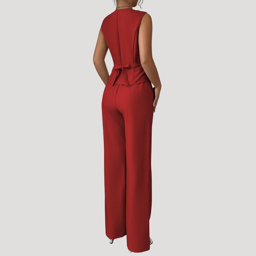 Women’s Elegant Tailored Waistcoat Trouser Co Ord Set