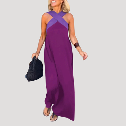 Cross-Over Halter Neck Maxi Dress