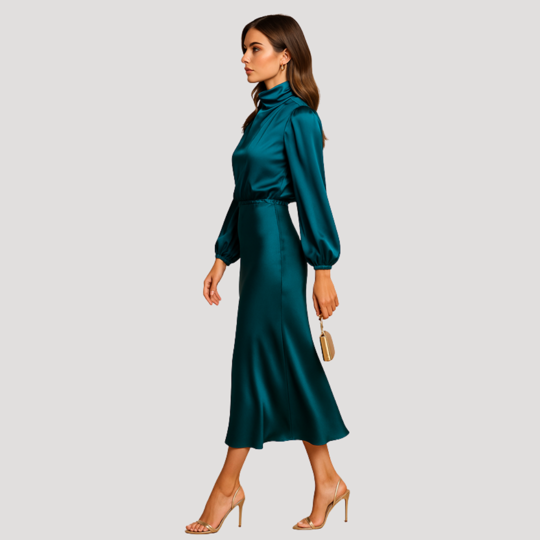 Women’s Elegant Occasion Long Sleeve Midi Dress