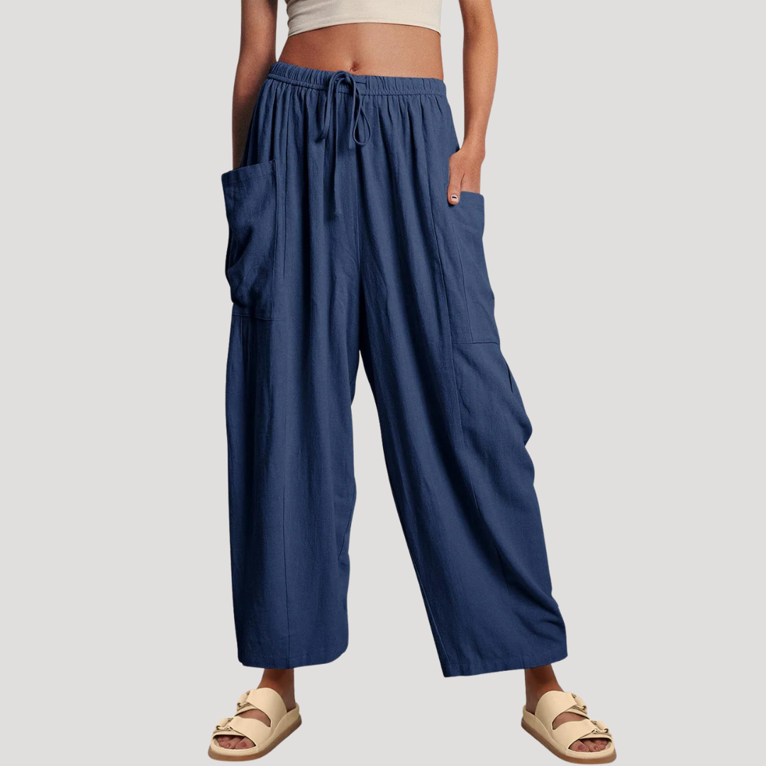 Women’s Easy Wear Wide Leg Drawstring Trousers